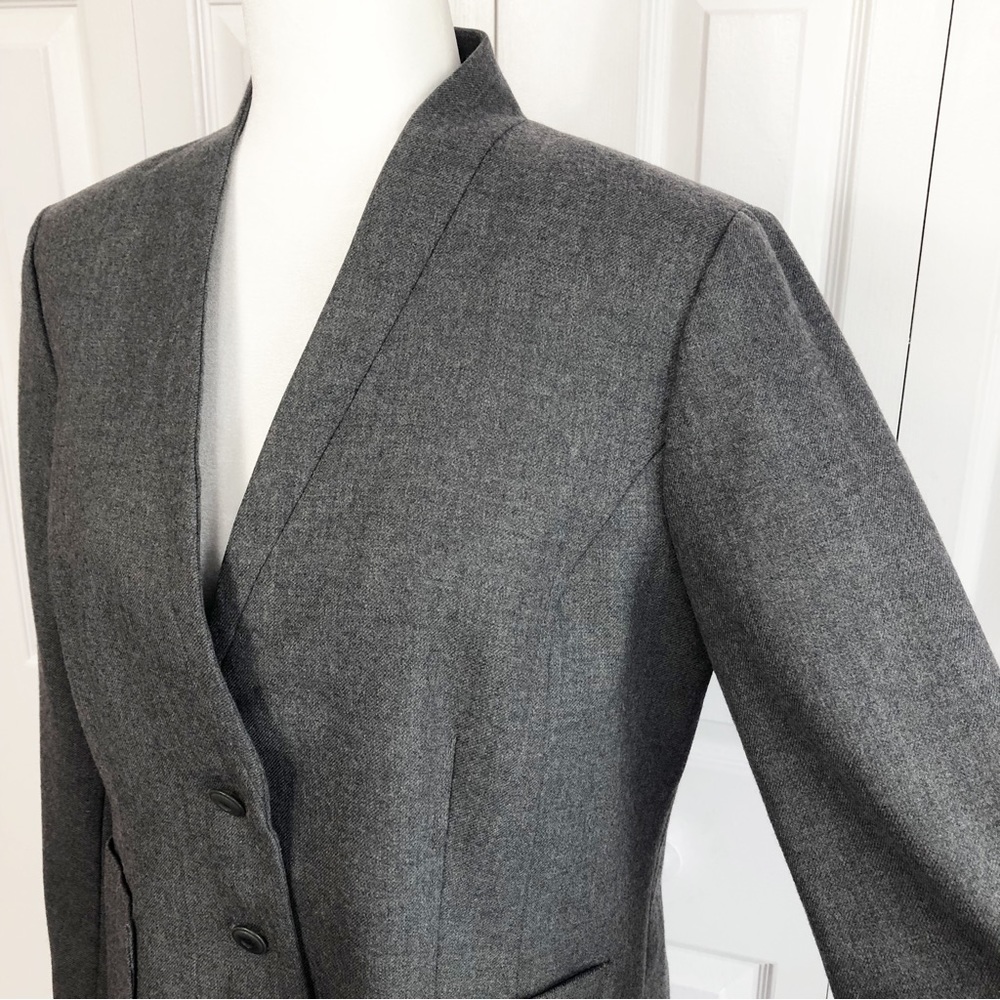 Pendleton Gray 100% Virgin Wool Collarless Three … - image 6